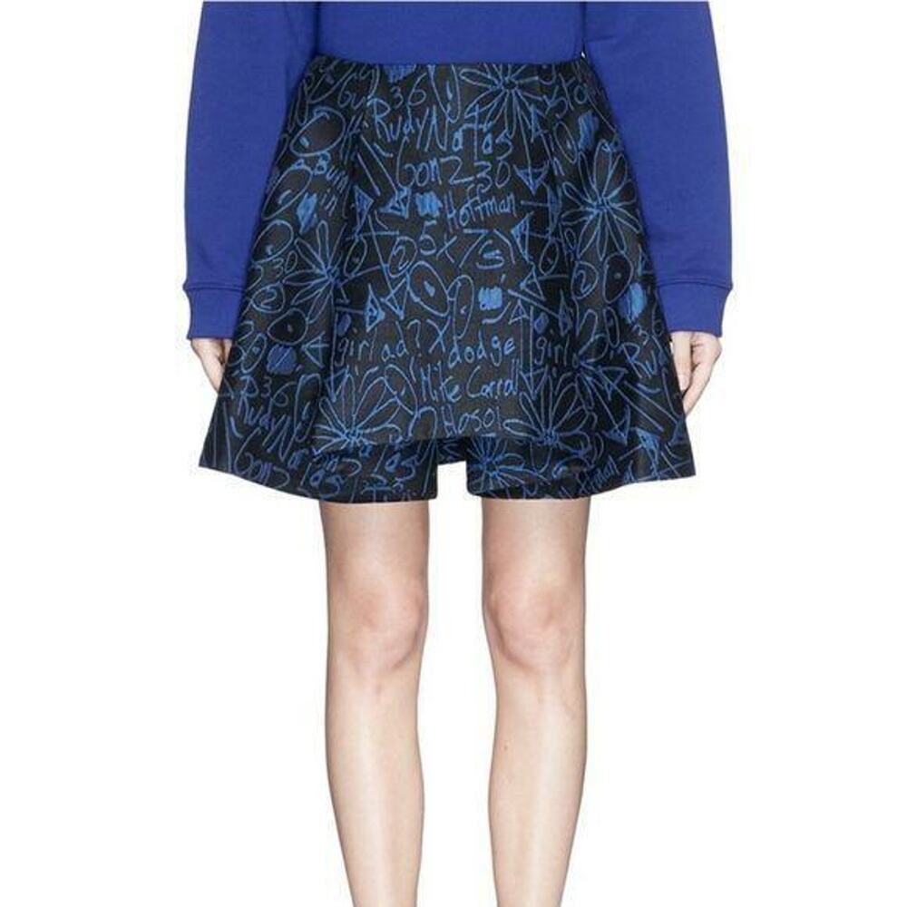 Opening Ceremony Scribbles Jacquard Box Pleat Cascade Mini Skirt